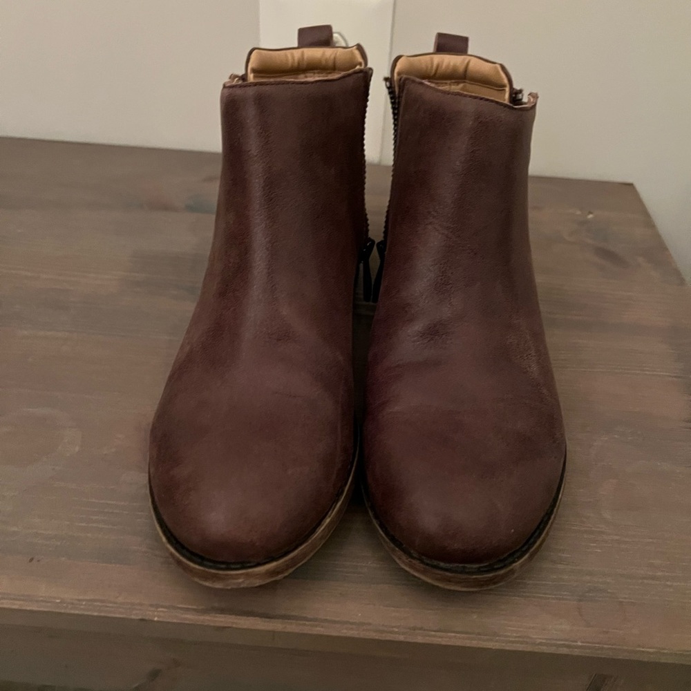 Franco Sarto Brown Leather Ankle Boots